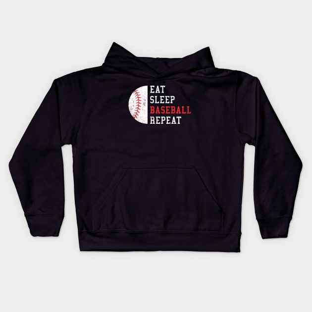 Eat Sleep Baseball Repeat Funny Gift Kids Hoodie by Fanboy04